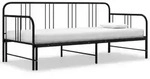 Tagesbett Ausziehbar Schwarz Metall 90x200 Cm Vidaxl
