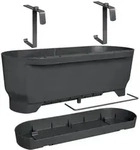 Elho Blumentopf Greenville Easy Balcony 52 Living Black Balcony L 21,2 X B 52 X