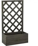Garten-spalier Mit Blumenkasten Grau 50x25x90 Cm Tannenholz Vidaxl