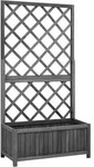 Garten-spalier Mit Blumenkasten Schwarz 70x30x135 Cm Tannenholz - Vidaxl