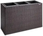 Casaria&reg; Blumenkasten 3 Innent&ouml;pfe Polyrattangeflecht Herausnehmbar Blumentopf