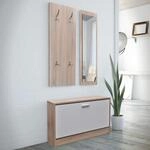 Garderoben Flur 3-in-1 Schuhschrank Schuhkipper Spiegel