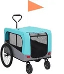 2-in-1 Fahrradanh&auml;nger F&uuml;r Hunde Und Buggy Blau Und Grau - Vidaxl