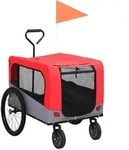 2-in-1 Fahrradanh&auml;nger F&uuml;r Hunde Und Buggy Rot Und Grau - Vidaxl