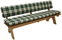 Degamo - Auflagenset Boston F&uuml;r Bank 4-sitzer 195cm, Gr&uuml;n/beige Kariert, 2-teilig