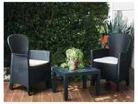 Outdoor-Lounge-Set Foggia, Gartengarnitur mit 2 Sesseln und 1 Couchtisch,...