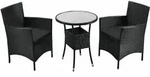 Polyrattan Balkon Set Bayamo 2 Personen &ndash; Tisch Mit Glasplatte & 2 St&uuml;hlen &ndash;