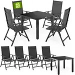 Gartenm&ouml;bel Set 4 St&uuml;hle Mit Tisch 90x90cm Aluminium Sicherheitsglas Wetterfest