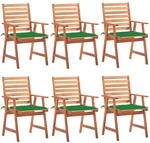 Vidaxl - Garten-essst&uuml;hle 6 Stk. Mit Kissen Massivholz Akazie