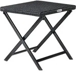 Polyrattan Klapphocker 75kg Belastbarkeit 44x40x44cm Klappbar Leicht Tragbar Au&szlig;en