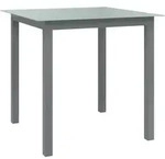 Gartentisch Hellgrau 80x80x74 Cm Aluminium Und Glas - Vidaxl