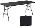 Buffettisch Zusammenklappbar 182 X 74 X 74 Cm In Rattan Optik Wetterfest Gartentisch