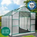 Gew&auml;chshaus Aluminium Mit Fundament Rostfrei T&uuml;v Gepr&uuml;ft 6mm Platten 380x250x235cm