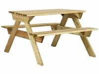 Bonnevie - Picknicktisch mit Bänken 110x123x73 cm Kiefernholz Imprägniert