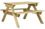 Picknicktisch Mit B&auml;nken 110x123x73cm Kiefernholz Impr&auml;gniert