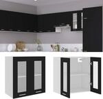 H&auml;ngeglasschrank Lyon Schwarz 60x31x60 Cm Holzwerkstoff Vidaxl