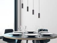 Pendelleuchte Marley 4-flammig Metall Schwarz, Breite 75cm