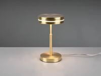 Kleine Led Tischleuchte Franklin Rund Messing, H&ouml;he 25cm