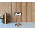 Trio - Kleine Led Tischleuchte Franklin Rund Silber, H&ouml;he 25cm