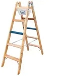 Iller Holz Stufenstehleiter Ergo Plus Inkl. Werkzeugtasche Und Eimerhaken 2x4 Stufen