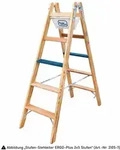 Iller Holz Stufenstehleiter Ergo Plus Inkl. Werkzeugtasche Und Eimerhaken 2x8 Stufen