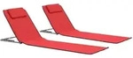 Vidaxl Folding Beach Mats 2 Pcs Steel And Fabric Red