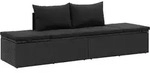 Sonnenliege Mit Auflage Poly Rattan Schwarz - Vidaxl