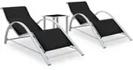 Vidaxl - Sonnenliegen 2 Stk. Mit Tisch Aluminium Schwarz