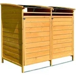 M&uuml;lltonnenbox Braun Doppelbox M&uuml;lltonnenverkleidung M&uuml;lltonne 240l...