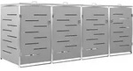 Vidaxl - M&uuml;lltonnenbox F&uuml;r 4 Tonnen 276,5x77,5x115,5 Cm Edelstahl