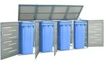 Vidaxl - M&uuml;lltonnenbox F&uuml;r 4 Tonnen 276,5x77,5x112,5 Cm Edelstahl