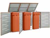 Mülltonnenbox für 3 Tonnen 207x77,5x115 cm Edelstahl vidaXL242580