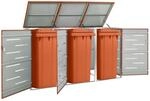 Vidaxl M&uuml;lltonnenbox F&uuml;r 3 Tonnen 207x77,5x112,5 Cm Edelstahl
