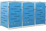 Vidaxl M&uuml;lltonnenbox F&uuml;r 3 Tonnen 207x77,5x112,5 Cm Edelstahl