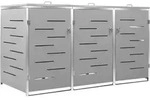 M&uuml;lltonnenbox F&uuml;r 3 Tonnen 207x77,5x115 Cm Edelstahl Vidaxl