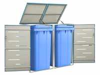 Mülltonnenbox für 2 Tonnen 138x77,5x115,5 cm Edelstahl vidaXL522237