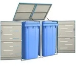 M&uuml;lltonnenbox F&uuml;r 2 Tonnen 138x77,5x112,5 Cm Edelstahl - Vidaxl