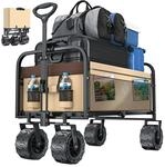 Bollerwagen Faltbar Mit Breite Reifen Handwagen Transportkarre Ger&auml;tewagen Inkl. 2