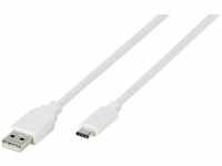 USB-Kabel usb 2.0 usb-a Stecker, usb-c® Stecker 1.20 m Weiß 38756 - Vivanco