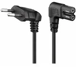 Goobay - Euro-netzkabel Mit Doppelnutkupplung, Schwarz, 2m, 90&deg;, Geeignet F&uuml;r Sonos