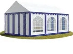 Festzelt Partyzelt 4x6 M Premium, Hochwertige Pvc Plane 750 N In Blau-wei&szlig; 100%