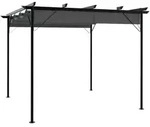 Vidaxl - Pergola Mit Ausziehbarem Dach Anthrazit 3x3 M Stahl 180 G/m2