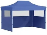Profi-partyzelt Faltbar Mit 3 Seitenw&auml;nden 3&times;4m Stahl Blau - Vidaxl