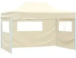 Profi-partyzelt Faltbar Mit 3 Seitenw&auml;nden 3&times;4m Stahl Creme - Vidaxl