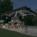 Pavillon Mit Doppeldach & Led-lichterkette 3x4 M Anthrazit - Vidaxl