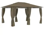 Gartenzelt Mit Vorh&auml;ngen 4x3 M Taupe 180 G/m2 - Vidaxl