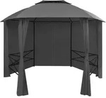 Gartenpavillon Mit Vorh&auml;ngen Sechseckig 360x265 Cm - Vidaxl