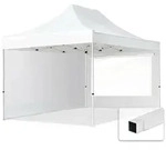 3x4,5 M Faltpavillon, Economy Stahl 30mm, Seitenteile Mit Panoramafenstern, Wei&szlig;