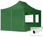 3x4,5 M Faltpavillon, Economy Stahl 30mm, Seitenteile Mit Panoramafenstern,