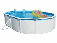 Stahlwand-Swimming Pool Set Nuovo de Luxe oval weiß 640 x 366 x 120 cm - Steinbach